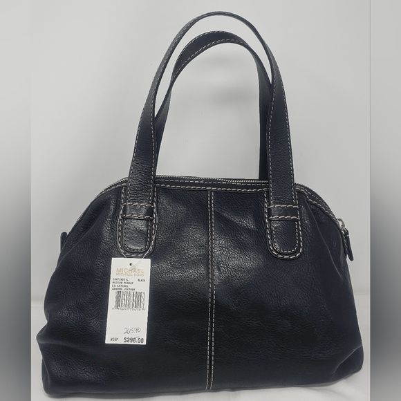 Michael Kors Hudson Large Black Pebbled Leather Shoulder Bag Satchel NWT $398 - Picture 2 of 16